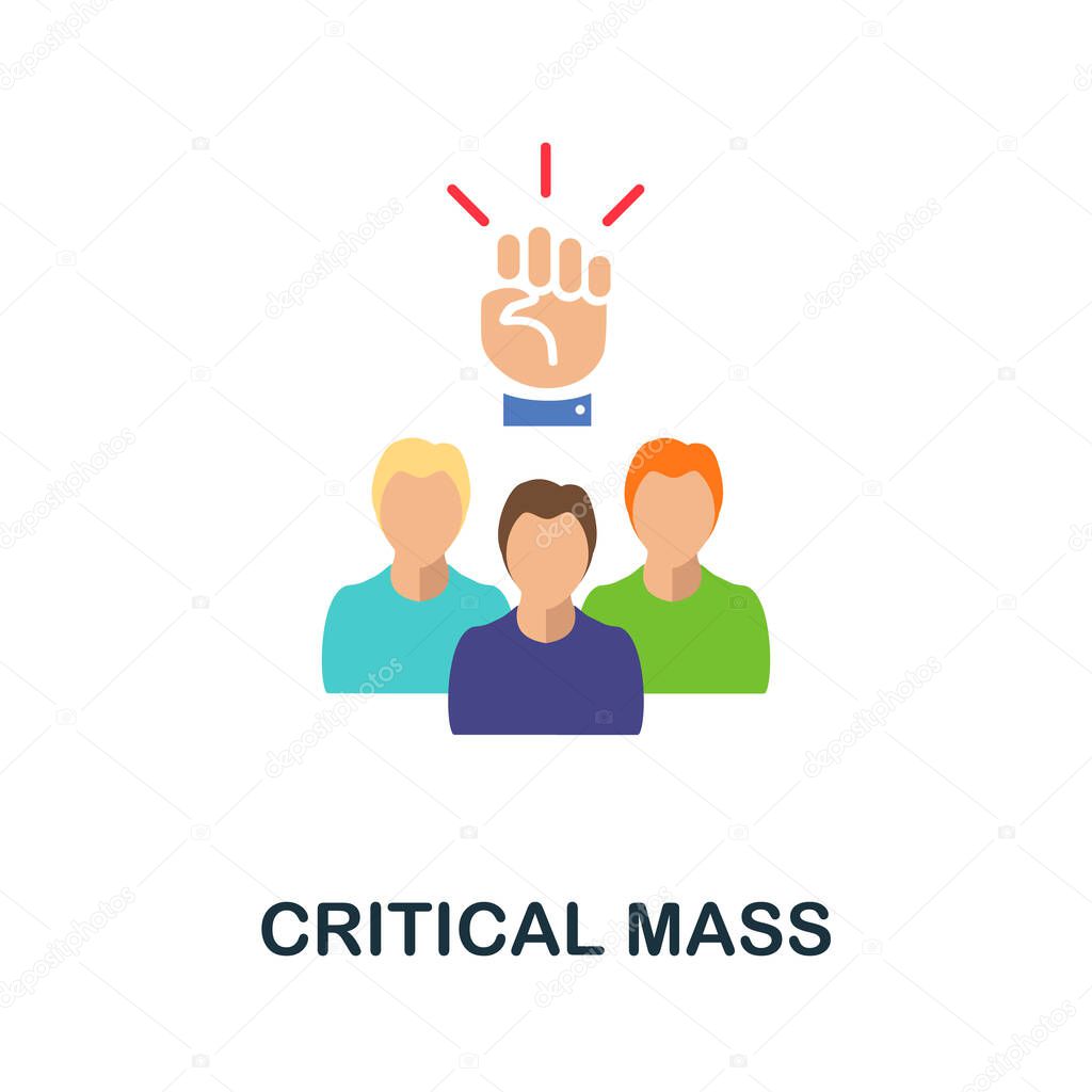 Critical Mass flat icon. Colored filled vector element from activism collection. Creative Critical Mass icon for web design project, templates and infographics.