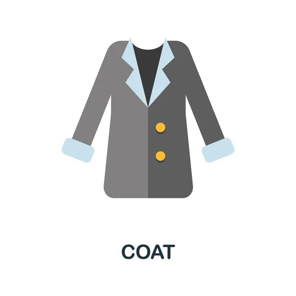Coat Icône Plate Élément Vectoriel Rempli Couleur Collection Vêtements Icône — Image vectorielle