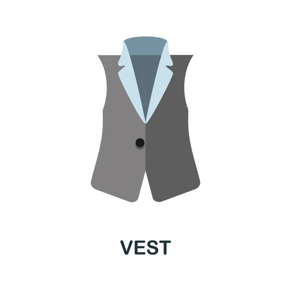 Veste Icône Plate Élément Vectoriel Rempli Couleur Collection Vêtements Icône — Image vectorielle