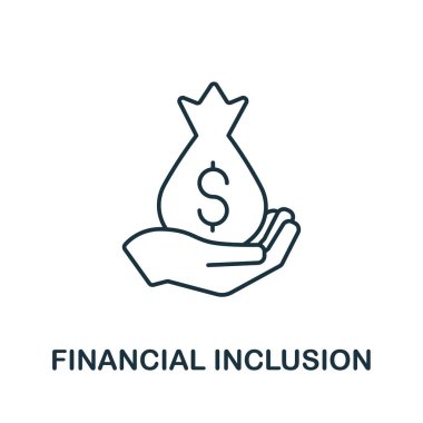 Finansal Kapsama ikonu. Fintech koleksiyonundan yaratıcı basit bir sembol. Şablonlar, web tasarımı ve bilgi grafikleri için Satır Finansmanı simgesi.