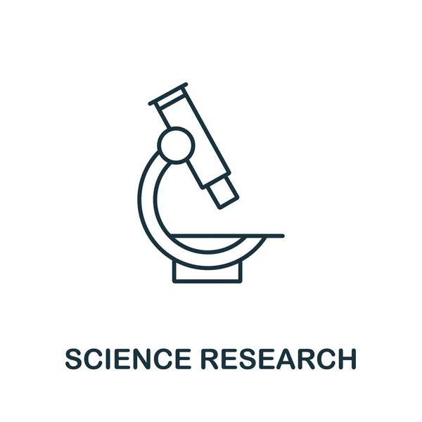 科学研究图标来自教育收藏 用于模板 网页设计和信息图表的简单行科学研究图标 — 图库矢量图片