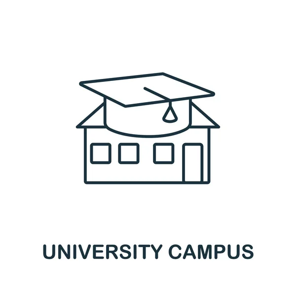 Universitätscampus Ikone Aus Der Bildungssammlung Einfaches Universitätscampus Symbol Für Vorlagen — Stockvektor