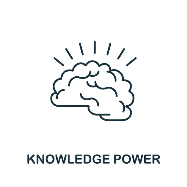 Icona Knowledge Power Della Collezione Didattica Linea Semplice Knowledge Power — Vettoriale Stock