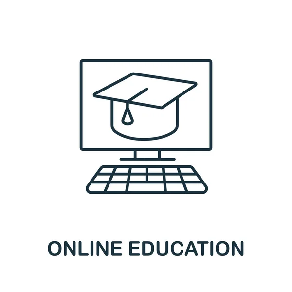 Online Education Icon Aus Der Bildungssammlung Einfaches Online Bildungssymbol Für — Stockvektor