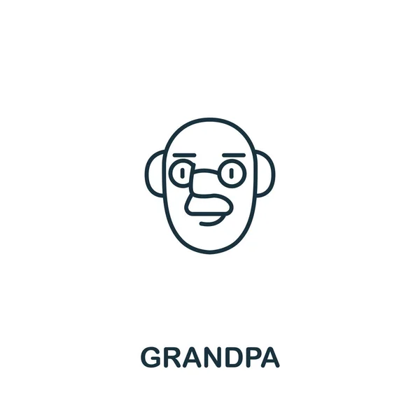 Παππού Εικόνα Από Συλλογή Φροντίδας Ηλικιωμένων Απλό Σύμβολο Παππού Στοιχείο — Διανυσματικό Αρχείο