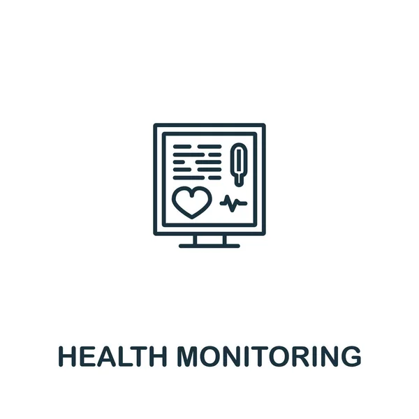 Ícone Monitoramento Saúde Coleção Cuidados Aos Idosos Símbolo Monitoramento Integridade — Vetor de Stock