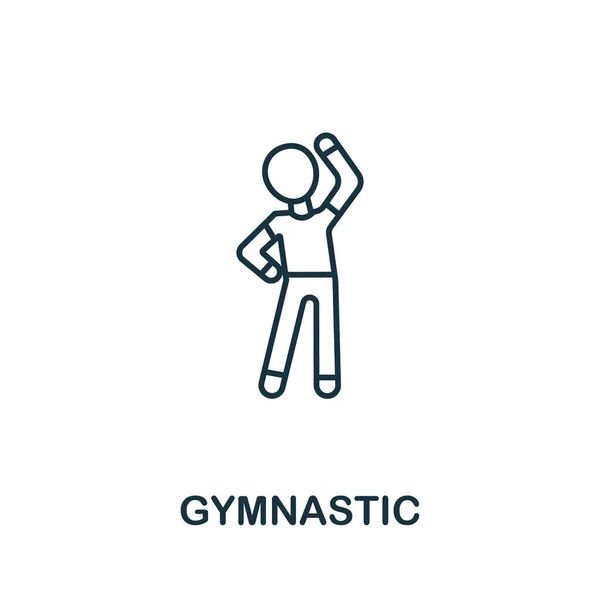 高齢者介護コレクションの体操アイコン テンプレート ウェブデザイン インフォグラフィックのためのシンプルなライン要素体操シンボル — ストックベクタ