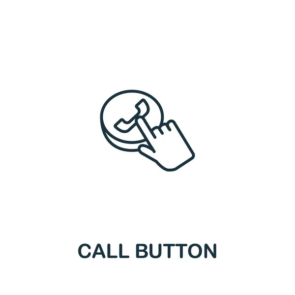 Call Buttom Icon Elderly Care Collection Simple Line Element Call — Stock Vector