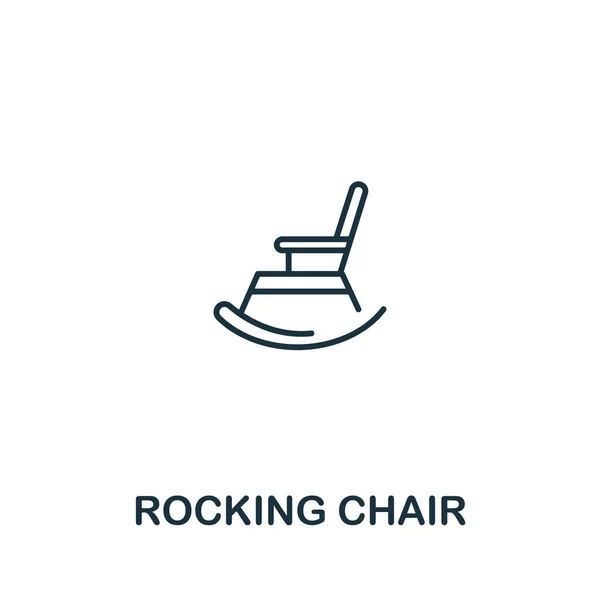 Ikona Fotel Rocking Kolekcji Opieki Nad Osobami Starszymi Prosty Element — Wektor stockowy