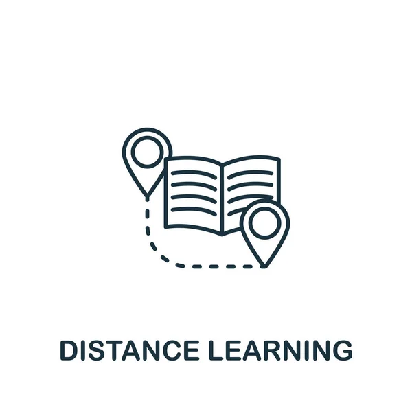 Distance Learning Symbol Aus Der Learning Sammlung Einfaches Linienelement Distanzlernsymbol — Stockvektor