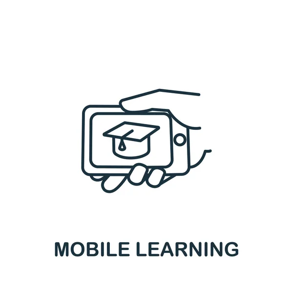 Піктограма Мобільного Навчання Колекції Електронного Навчання Простий Елемент Мобільного Навчання — стоковий вектор