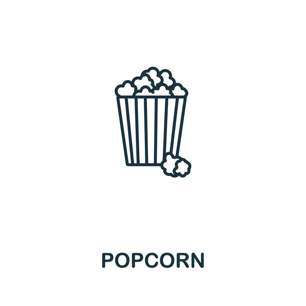 Popcorn Icon Fastfood Collection Simple Line Element Popcorn Symbol Templates — Stock Vector