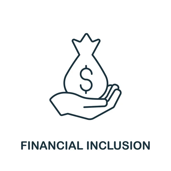 Pictogram Financiële Inclusie Creatief Eenvoudig Symbool Uit Fintech Collectie Line — Stockvector