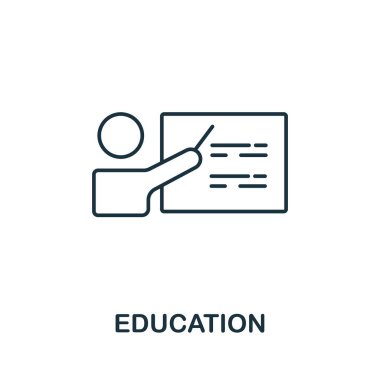 Kelle avcılığı koleksiyonundan eğitim ikonu. Şablonlar, web tasarımı ve bilgi grafikleri için basit çizgi eğitim simgesi.