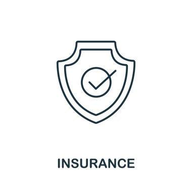 Sigorta koleksiyonundan sigorta ikonu. Şablonlar, web tasarımı ve bilgi grafikleri için basit satır sigorta simgesi.