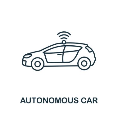 iot koleksiyonundan otonom araba ikonu. Şablonlar, web tasarımı ve bilgi grafikleri için basit satır Özerk Otomobil simgesi