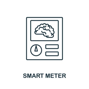 iot koleksiyonundan akıllı metre simgesi. Şablonlar, web tasarımı ve bilgi grafikleri için Akıllı Metre simgesi