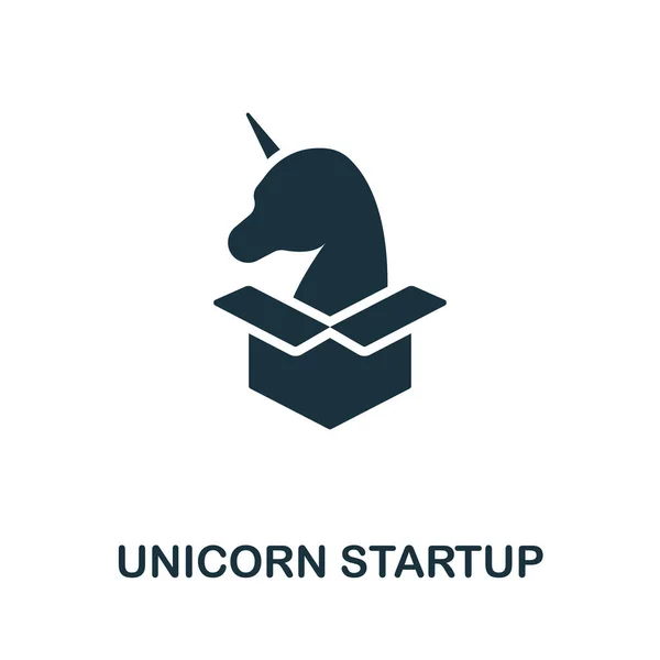 独角兽启动图标 简单的例子来自于金融科技产业的集合 用于网页设计 信息图形等的具有创意的Unicorn启动图标 — 图库矢量图片