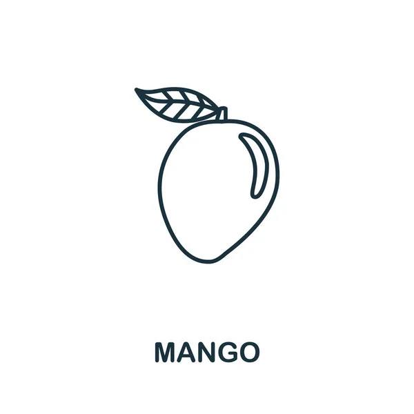 Mango Icoon Uit Fruitcollectie Eenvoudige Lijn Element Mango Symbool Voor — Stockvector