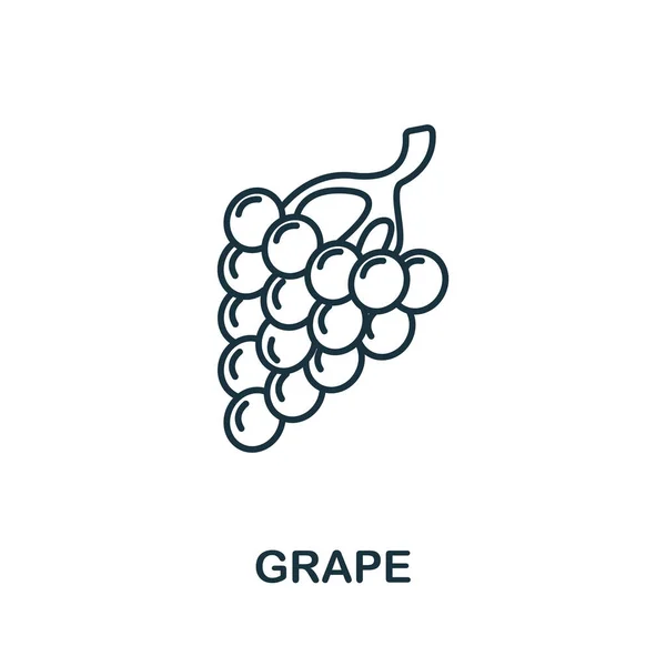 Grape Icon Fruits Collection Simple Line Element Grape Symbol Templates — Stock Vector