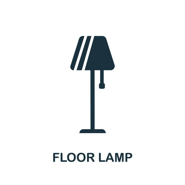 Ikona Podlahové Lampy Jednoduchá Ilustrace Sbírky Nábytku Ikona Creative Floor — Stockový vektor