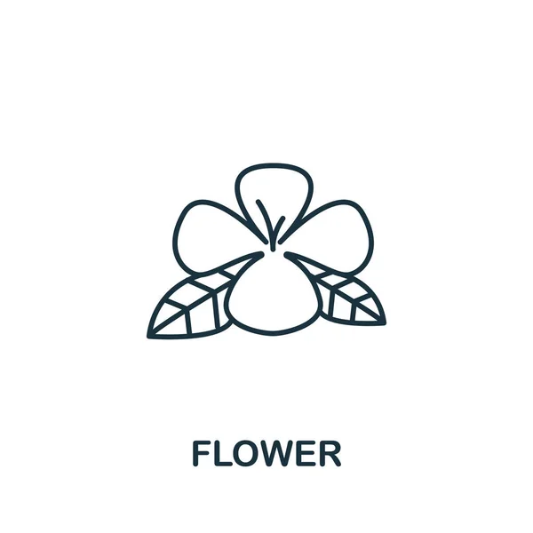 花园收藏中的花卉图标 用于模板 网页设计和信息图形的简单行Flower图标 — 图库矢量图片
