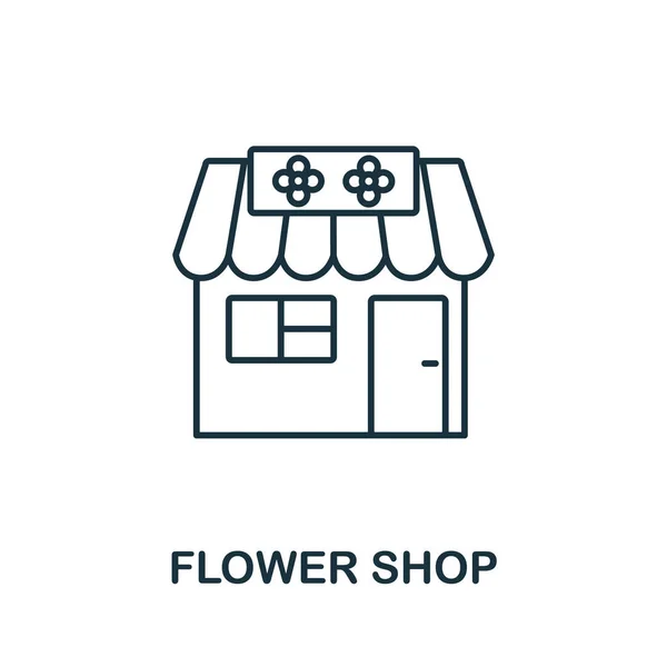 Flower Shop Icon Garden Collection Simple Line Flower Shop Icon — Stock Vector