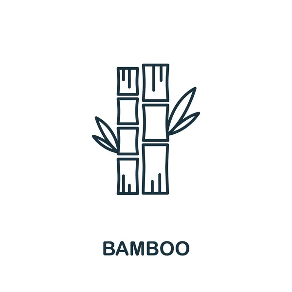 Icono Bambú Colección Jardín Línea Simple Icono Bambú Para Plantillas — Vector de stock