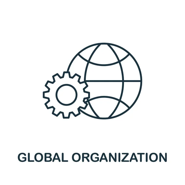 Ikona Globalnej Organizacji Globalnej Kolekcji Biznesowej Prosta Ikona Global Organization — Wektor stockowy