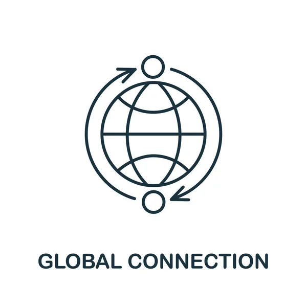 Global Connection Icon Global Business Collection Simple Line Global Connection — Stock Vector