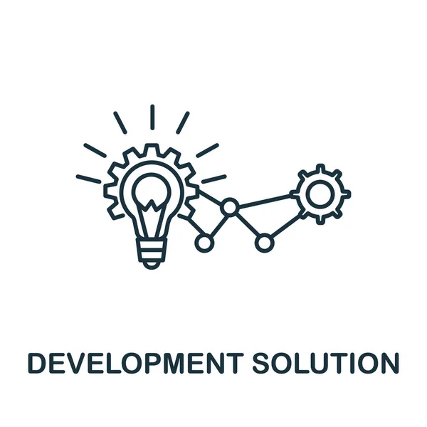 Fejlesztés Megoldás Ikon Globális Üzleti Gyűjtemény Egyszerű Vonalfejlesztés Megoldás Ikon — Stock Vector