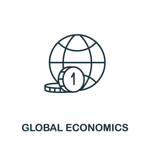Ikona Global Economics Globalnej Kolekcji Biznesowej Prosta Ikona Global Economics — Wektor stockowy