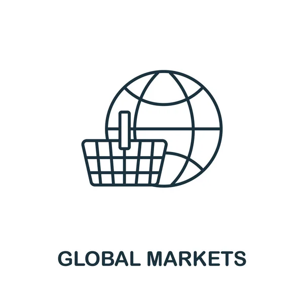 Ikona Global Markets Globalnej Kolekcji Biznesowej Prosta Ikona Global Markets — Wektor stockowy