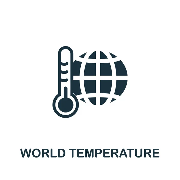 Ícone Temperatura Mundial Ilustração Simples Coleção Aquecimento Global Monocromático Ícone —  Vetores de Stock