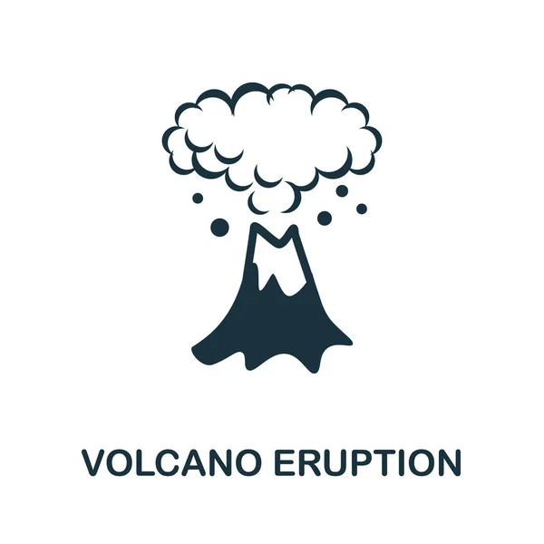 Ícone Erupção Vulcânica Ilustração Simples Coleção Aquecimento Global Ícone Monocromático —  Vetores de Stock
