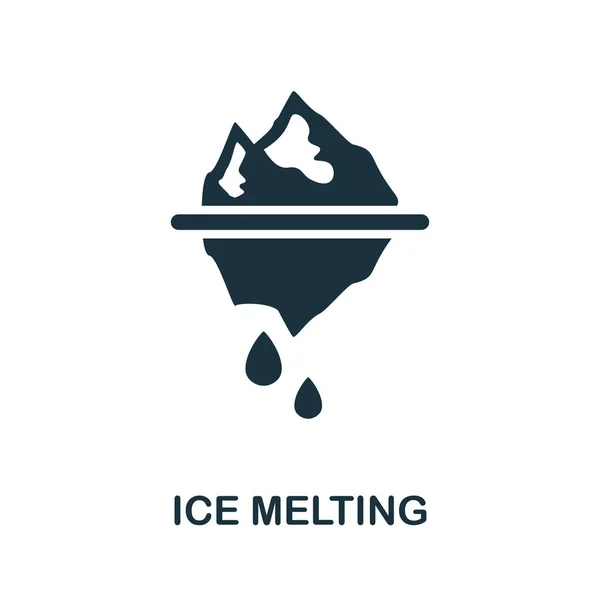 Значок Таяния Льда Простая Иллюстрация Коллекции Глобального Потепления Монохромный Значок — стоковый вектор