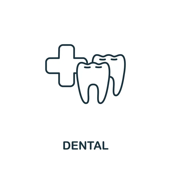 Ícone Dentário Coleção Verificação Saúde Linha Simples Ícone Dental Para —  Vetores de Stock