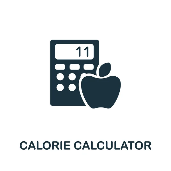 Kaloriräknemaskinikonen Enkel Illustration Från Hälsosam Livsstil Samling Creative Calorie Calculator — Stock vektor