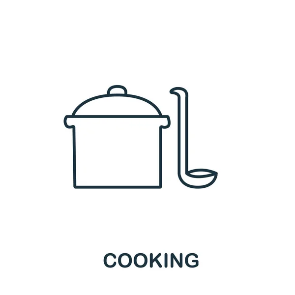 Icono Cocina Colección Hobbies Elemento Línea Simple Símbolo Cocina Para — Vector de stock