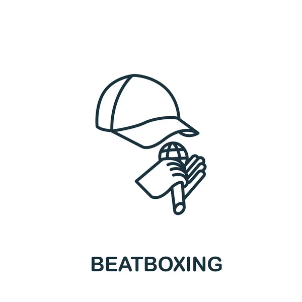 Icono Beatboxing Colección Hobbies Símbolo Beatboxing Elemento Línea Simple Para — Vector de stock
