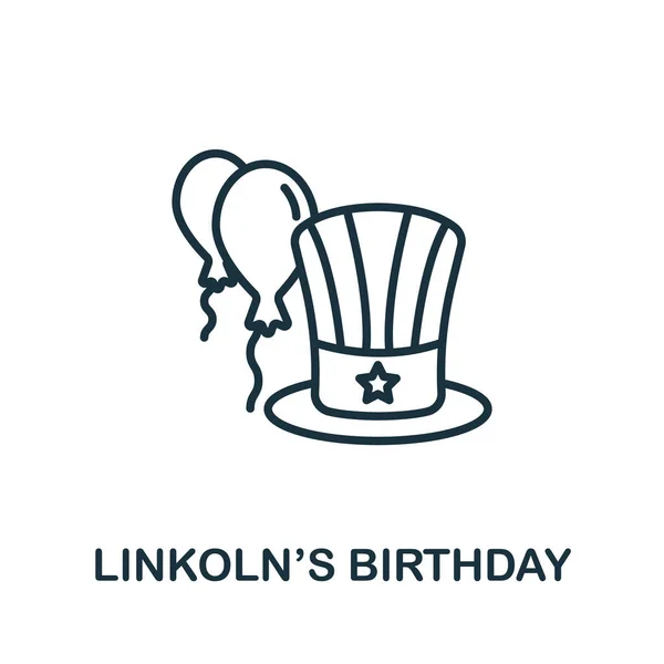 Icône Anniversaire Lincoln Collection Hollidays Ligne Simple Icône Anniversaire Lincoln — Image vectorielle