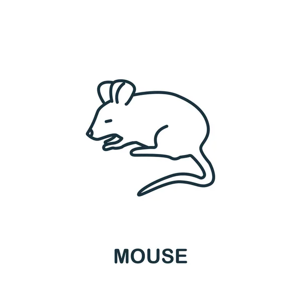 Icône Souris Collection Animaux Domestiques Symbole Simple Souris Élément Ligne — Image vectorielle