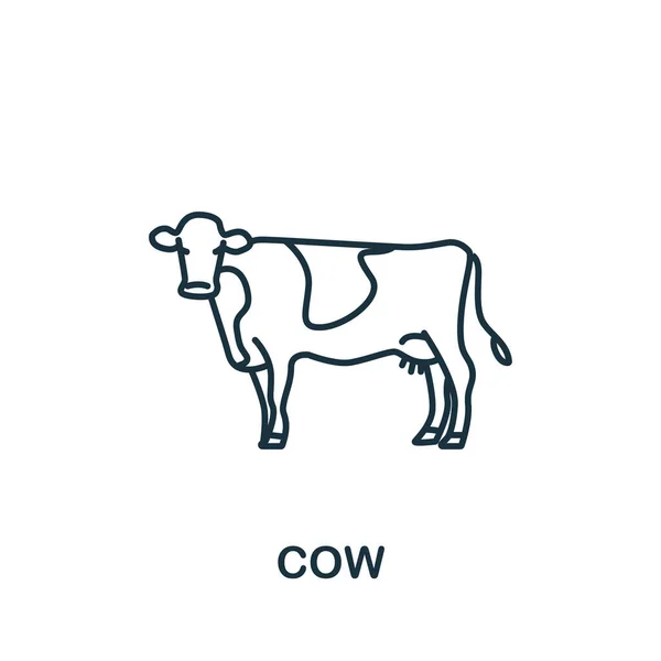 Εικόνα Αγελάδας Από Συλλογή Οικόσιτων Ζώων Απλό Σύμβολο Αγελάδας Στοιχείο — Διανυσματικό Αρχείο