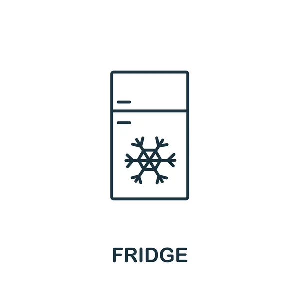 Значок Холодильника Домашней Коллекции Простая Линия Значок Холодильника Шаблонов Веб — стоковый вектор