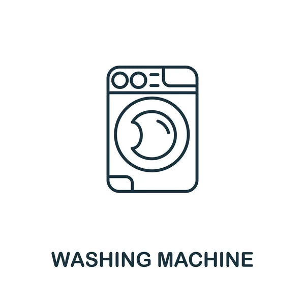 Washing Machine Icon Household Collection Simple Line Washing Machine Icon — Stock Vector