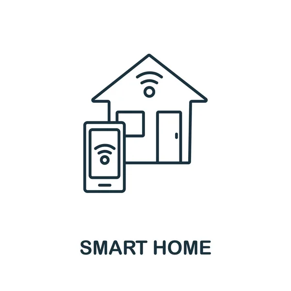 Icona Smart Home Della Collezione Casa Linea Semplice Icona Smart — Vettoriale Stock