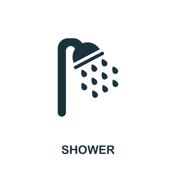 シャワーアイコン 衛生コレクションのシンプルなイラスト Webデザイン テンプレート インフォグラフィックのためのモノクロームシャワーアイコン — ストックベクタ