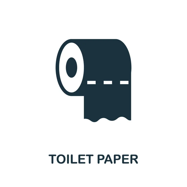 卫生纸图标 简单的说明来自卫生收集 用于网页设计 模板和信息图形的单色卫生纸图标 — 图库矢量图片