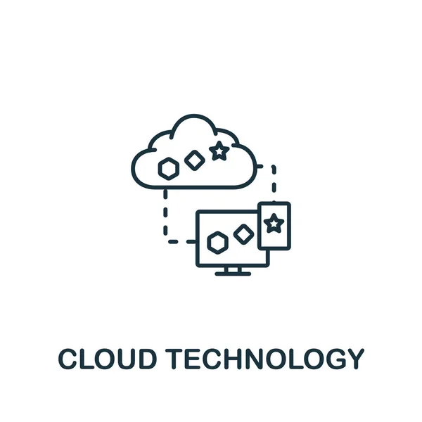 Icône Cloud Technology Collection Industrie Symbole Simple Technologie Nuage Élément — Image vectorielle