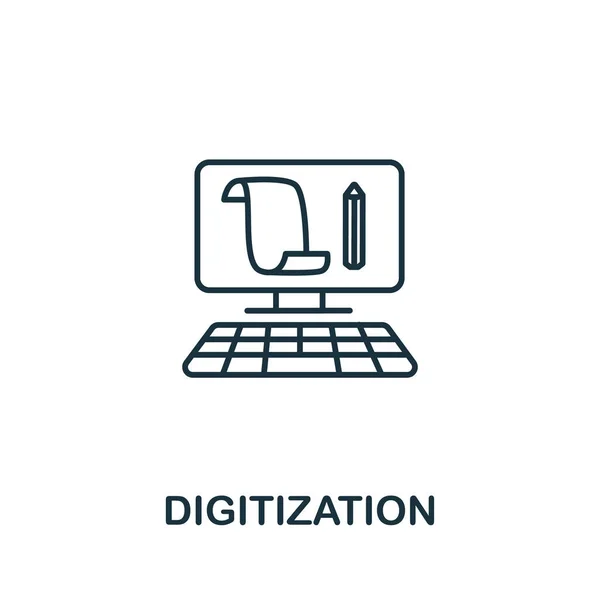 Icône Numérisation Collection Industrie Symbole Simple Numérisation Des Éléments Ligne — Image vectorielle